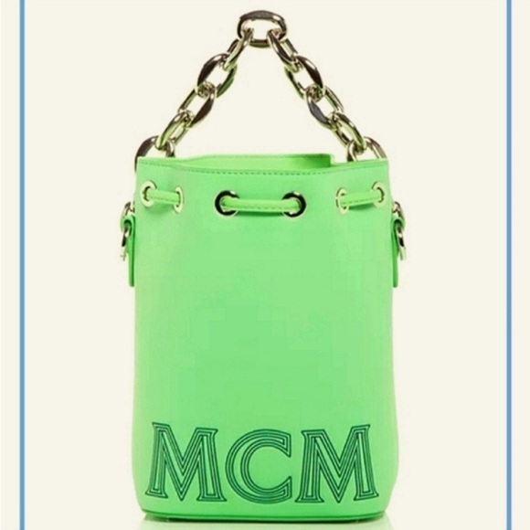 MCM Handbags - NWT MCM Aren crossbody bucket bag in summer green